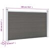 vidaXL Garden Fence WPC 180x105 cm Grey