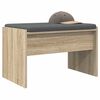 vidaXL Hall Bench with Cushion Sonoma Oak 63 x 38 x 40 cm