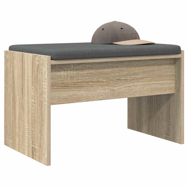vidaXL Hall Bench with Cushion Sonoma Oak 63 x 38 x 40 cm