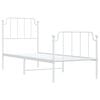 vidaXL Metal Bed Frame without Mattress with Footboard&nbsp;White 75x190cm