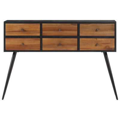 vidaXL Console Table with Drawers 116x30x76 cm Solid Reclaimed Teak