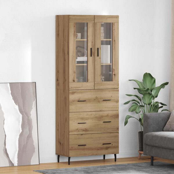 vidaXL Highboard with Drawer 2 pcs Artisan Oak Engineered Wood