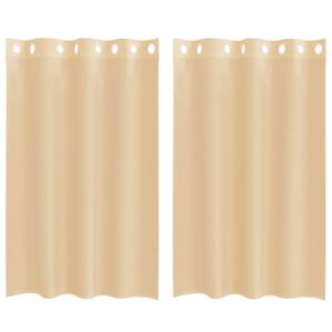 vidaXL Voile Curtains with Grommets 2 pcs Sand