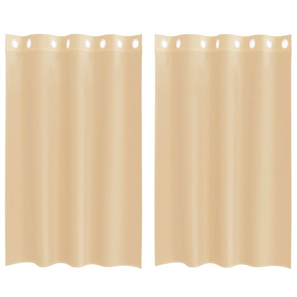 vidaXL Voile Curtains with Grommets 2 pcs Sand