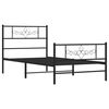 vidaXL Metal Bed Frame without Mattress with Footboard Black 107x203cm