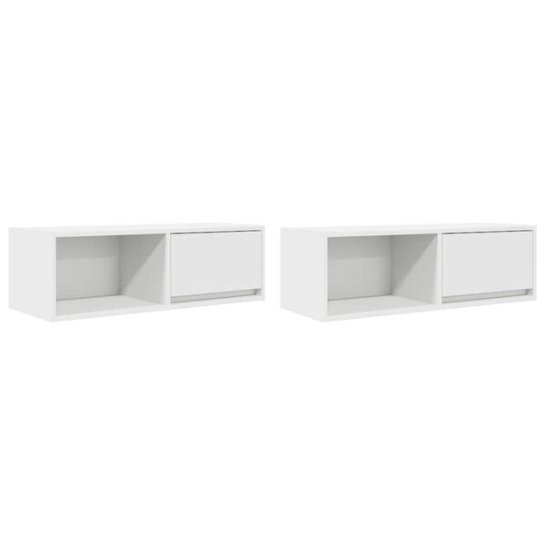 vidaXL TV Cabinets 2 pcs White 80x31x25.5 cm Engineered Wood