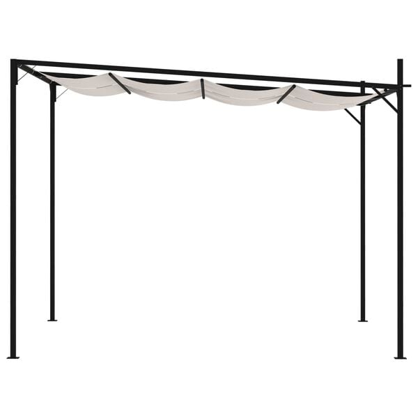 vidaXL Gazebo with Retractable Roof 300x300x233 cm Cream