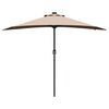 vidaXL Garden Parasol Taupe 294 x 150 x 223 cm Polyester and Steel
