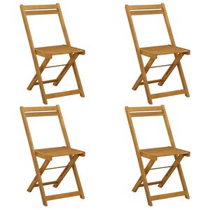 vidaXL Folding Garden Chairs 4 pcs Natural Solid Acacia Wood