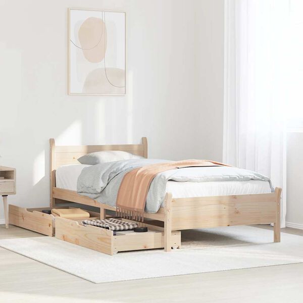 vidaXL Bed Frame without Mattress 90x190 cm Single Solid Wood Pine