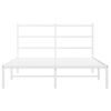 vidaXL Metal Bed Frame without Mattress with Headboard White 140x200cm