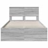 vidaXL Bed Frame Grey Sonoma 135 x 190 cm Engineered wood