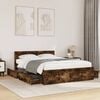vidaXL Bed Frame with Headboard without Mattress Smoked Oak 120x200 cm