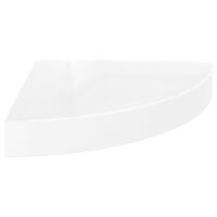 vidaXL Floating Corner Shelf High Gloss White 25x25x3.8 cm MDF