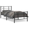 vidaXL Metal Bed Frame without Mattress with Footboard Black 90x200cm