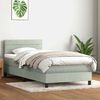 vidaXL Box Spring Bed with Mattress&LED Light Grey 80x210 cm Velvet