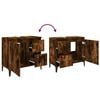 vidaXL Bathroom Cabinet Smoked Oak 65x33x60 cm Engineered Wood