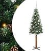 vidaXL Slim Christmas Tree Green 150 cm PVC and Solid Pine wood