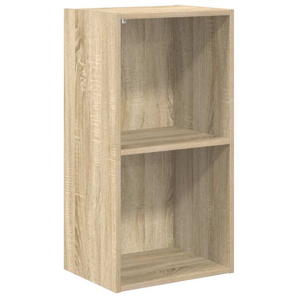 vidaXL 2-Tier Book Cabinet Sonoma Oak 40x30x76.5 cm Engineered Wood