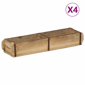 vidaXL Tray with Storage 4 pcs Brown 57 x 15 x 9 cm Solid Reclaim Wood