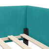 vidaXL Corner Bed Frame with Headboard Turquoise 80 cm x 200 cm Velvet