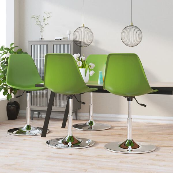 vidaXL Swivel Dining Chairs 4 pcs Green PP