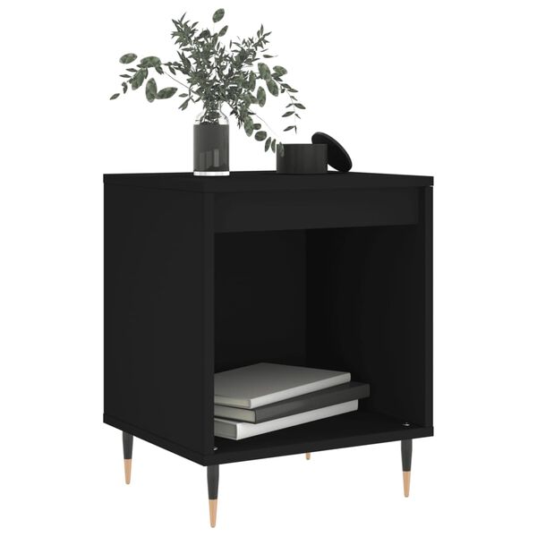 vidaXL Bedside Cabinet Black 40x35x50 cm Engineered Wood