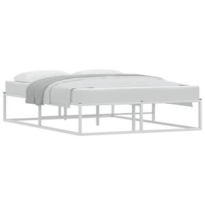 vidaXL Bed Frame without Mattress White 140x200 cm Metal