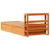 vidaXL Bed Frame with Headboard Wax Brown 90x200 cm Solid Wood Pine