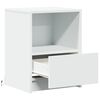 vidaXL Bedside Cabinet with LED Lights White Engineered Wood