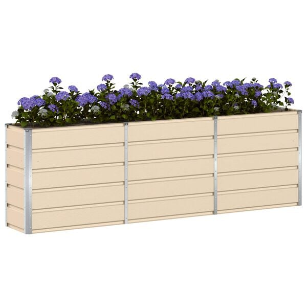 vidaXL Planter Ivory 240 x 40 x 75 cm Steel