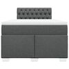 vidaXL Box Spring Bed with Mattress Dark Grey 120x190 cm Fabric