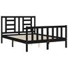 vidaXL Bed Frame without Mattress Black Double Solid Wood Pine