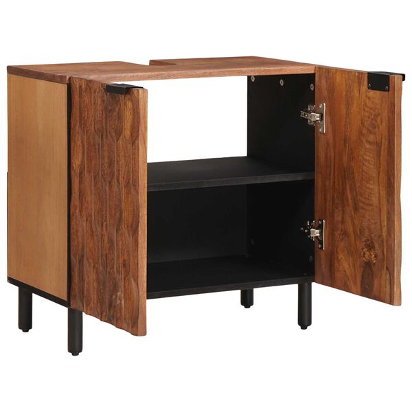 vidaXL Bathroom Sink Cabinet Brown 62 x 33 x 58 cm Solid Mango Wood