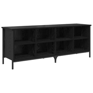 vidaXL Shoe Cabinet with Shelf with Storage Black Oak 131 x 35 x 50 cm