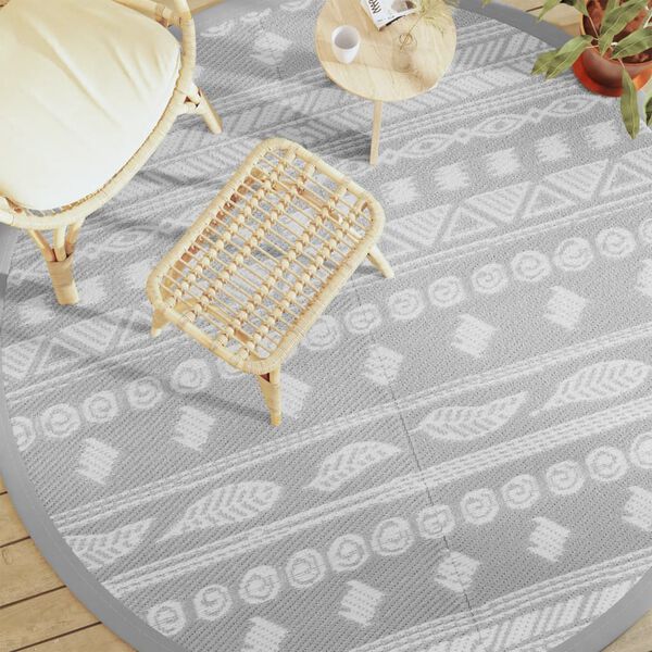 vidaXL Outdoor Carpet ARAKIL Grey &Oslash;200 cm PP