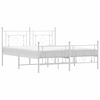 vidaXL Metal Bed Frame without Mattress with Footboard White 160x200cm