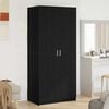 vidaXL Wardrobe with Door Black Oak 80 x 50.5 x 180 cm Engineered Wood