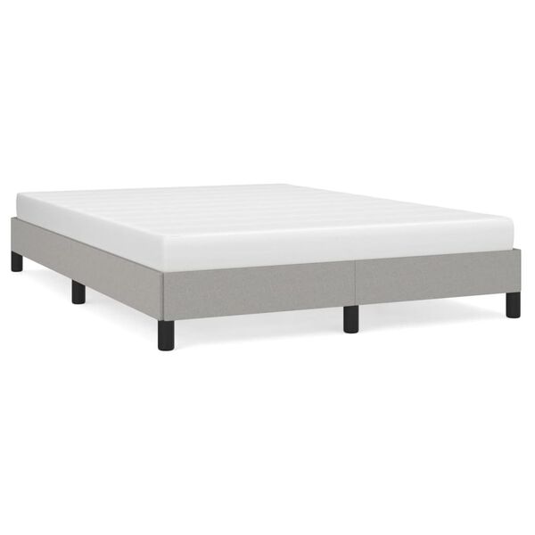 vidaXL Bed Frame without Mattress Light Grey 135x190 cm Double Double Fabric