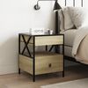 vidaXL Bedside Table with Infinity LED Sonoma Oak 40x40x51 cm