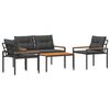 vidaXL Outdoor Furniture Set 4 pcs Dark Grey Poly Rattan
