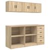 vidaXL Garage Cabinets 6 pcs Sonoma Oak Engineered Wood