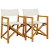 vidaXL Folding Director Chairs 2 pcs&nbsp;Cream White Fabric