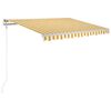 vidaXL Manual Retractable Awning 350x250 cm Yellow and White