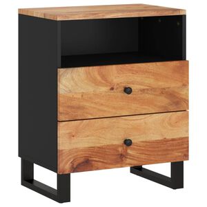 vidaXL Bedside Cabinet 50x33x62 cm Solid Wood Acacia&Engineered Wood