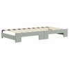 vidaXL Daybed with Trundle and Mattresses Light Grey 90x190 cm Velvet