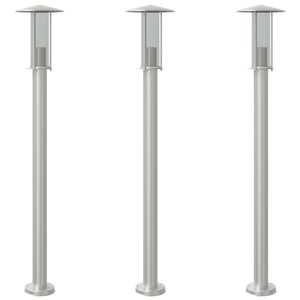 vidaXL Outdoor Floor Lamps 3pcs Silver 100 cm Stainless Steel