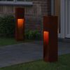 vidaXL Solar Led Pathway Light 2 pcs Bronze Weathering Steel