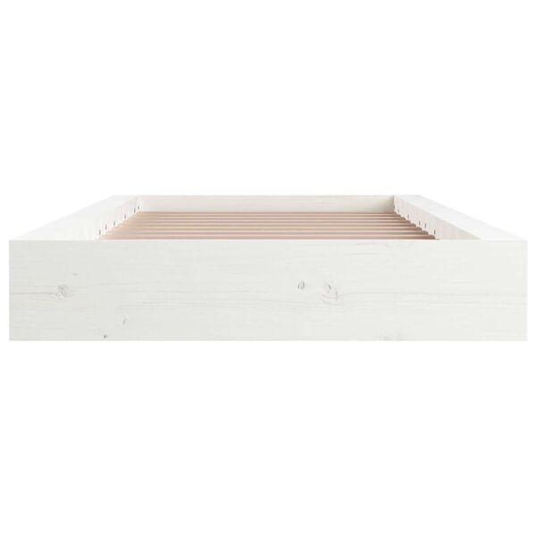 vidaXL Bed Frame without Mattress White 135x190 cm Double Double Solid Wood
