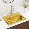 vidaXL Wash Basin with Overflow 60x46x16 cm Ceramic Gold